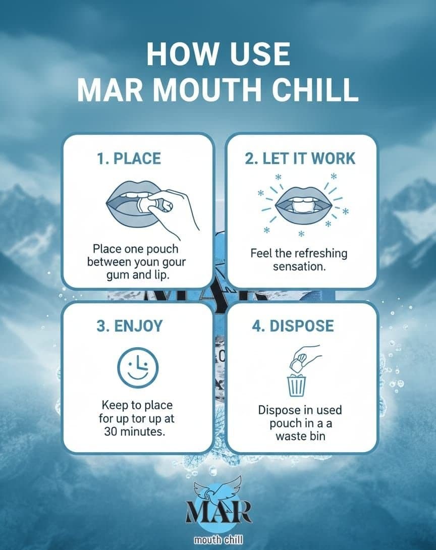 How to use MAR Mouth Chill: place, let it work, enjoy, dispose