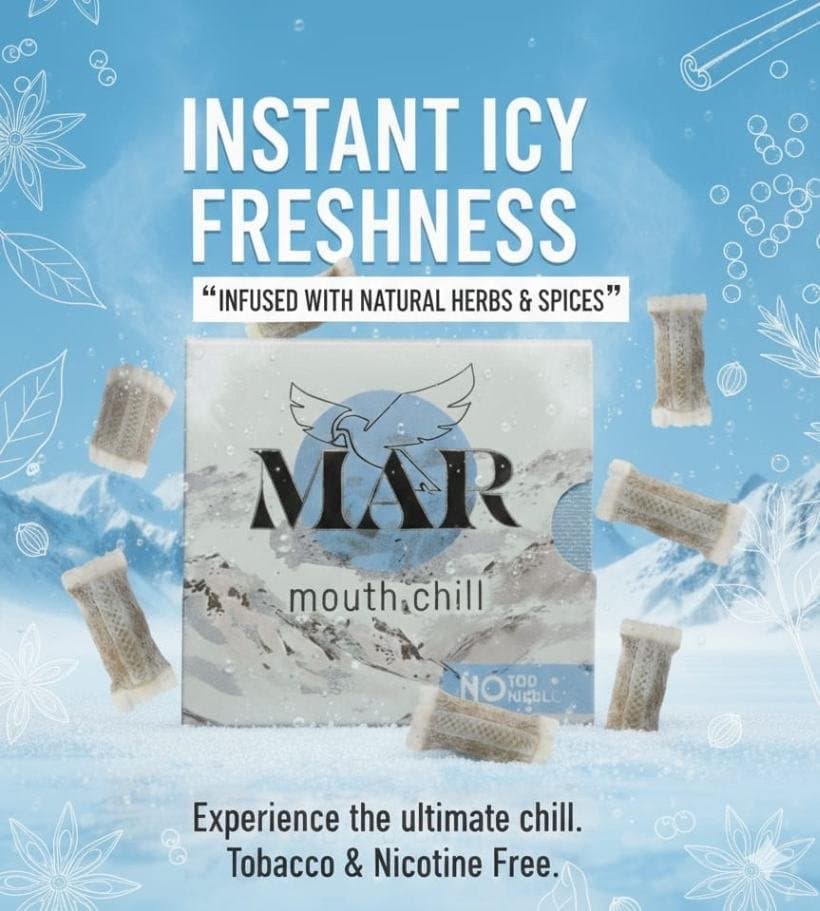 Instant icy freshness from MAR Mouth Chill Mint